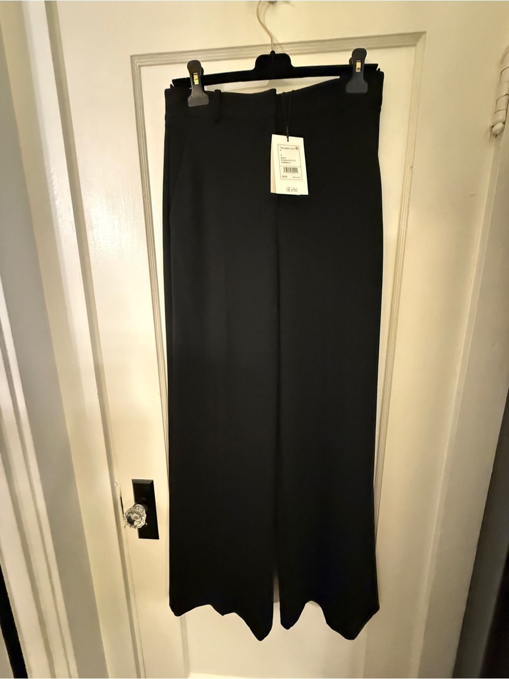 Theory Black Tailored Wide-Leg Trousers